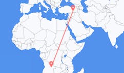 Flyreiser fra Luena, Angola til Diyarbakir, Tyrkia