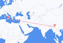 Flyreiser fra Myitkyina, Myanmar (Burma) til Catania, Italia