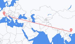 Flyreiser fra Liuzhou, Kina til Chambery, Frankrike