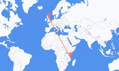 Flights from Mtwara, Tanzania to Durham, England, the United Kingdom