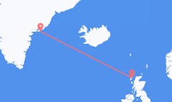 Vluchten van Kulusuk, Groenland naar Steòrnabhagh, Schotland