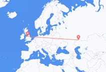 Flyreiser fra Muntlig, Kasakhstan til Manchester, England