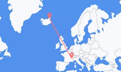아이슬란드 토르쇼픈에서 출발해 프랑스 챔베리에게(으)로 가는 항공편