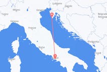 Loty z Pula, Chorwacja z Neapol, Włochy