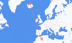 航班从阿尔及利亚蒂米蒙市到阿克雷里市，冰岛塞尔
