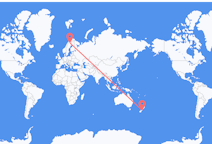 Flyreiser fra Christchurch, New Zealand til Kiruna, Sverige