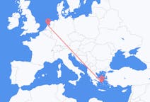 Flyreiser fra Syros, Hellas til Amsterdam, Nederland