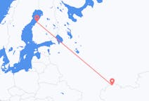Flyreiser fra Muntlig, Kasakhstan til Karleby, Finland