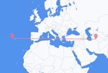 Flyrejser fra Asjkhabad, Turkmenistan til Pico Ø, Portugal