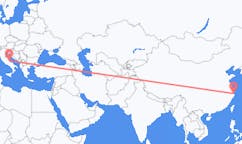 中国の寧波から、イタリアのペスカーラまでのフライト