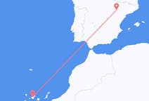 Vluchten van Santa Cruz de Tenerife, Spanje naar Zaragoza, Spanje