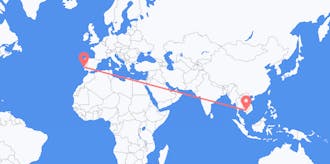 Flyg från Kambodja till Portugal