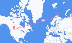 Flyg från Lethbridge till Kirkenes