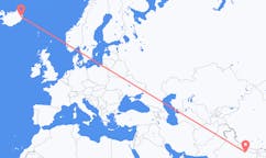 航班从印度戈勒克布尔市到埃伊尔斯塔济市，冰岛塞尔