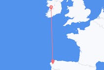 Flyrejser fra Santiago de Compostela, Spanien til Shannon, County Clare, Irland