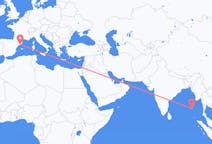 Flyrejser fra Port Blair, Indien til Barcelona, Spanien