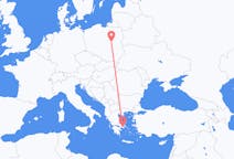 Flights from Warsaw in Poland to Athens in Greece