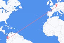 Flyreiser fra Quito, Ecuador til Saarbrücken, Tyskland