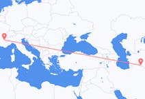 Loty z Aszchabad, Turkmenistan z Grenoble, Francja