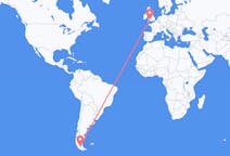 Flyrejser fra Punta Arenas, Chile til Cardiff, Wales