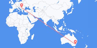 出发地 澳大利亚目的地 塞尔维亚航班