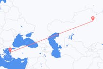出发地 哈萨克斯坦出发地 努尔-苏丹目的地 希腊米蒂利尼的航班