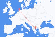 Vluchten van Thessaloniki, Griekenland naar Groningen, Nederland