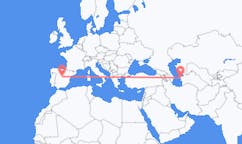 Loty z Turkmenbaszy, Turkmenistan do Madrytu, Hiszpania