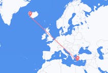 Flyreiser fra Karpathos, Hellas til Reykjavík, Island