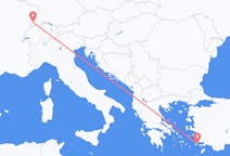 Flights from Basel in Switzerland to Kos in Greece