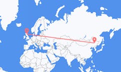 Flyg från Harbin, Kina till Dundee, Skottland
