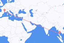 Flyreiser fra Ko Samui, Thailand til Montpellier, Frankrike