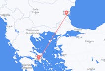 Vluchten van Boergas, Bulgarije naar Athene, Griekenland