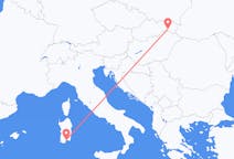 Vluchten van Kosice, Slowakije naar Cagliari, Trento, Italië