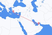 Flyg från Dubai, Förenade Arabemiraten till Rhodes, England, Grekland