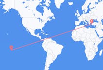 Flyreiser fra Rangiroa, Fransk Polynesia til Izmir, Tyrkia