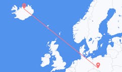 Flyg från staden Wroc?aw, Polen till staden Akureyri, Island