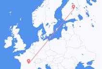 Vluchten van Clermont-Ferrand, Frankrijk naar Kuopio, Finland