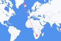 Flyg från Kimberley, Northern Cape, Sydafrika till Reykjavík, Island