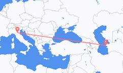 Flyg från Türkmenbaşy, Turkmenistan till Bologna, Italien