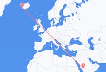 出发地 沙特阿拉伯出发地 碧沙目的地 冰岛雷克雅未克的航班