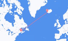 Flyg från staden Fredericton, Kanada till staden Reykjavik, Island