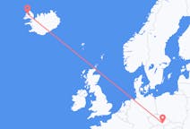 Vols depuis la ville de Brno vers la ville de Ísafjörður