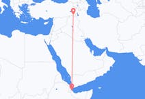 Flüge von Balbala, Dschibuti nach Hakkâri, die Türkei