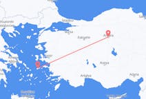 トルコのアンカラからから、ギリシャのイカリア島までのフライト
