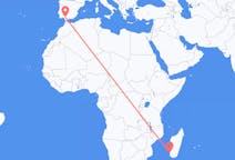 Flyrejser fra Toliara, Madagaskar til Sevilla, Spanien