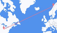 Flights from Indianapolis to Bodø