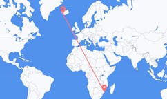 Flyreiser fra Inhambane, Mosambik til Reykjavik, Island