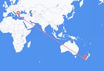 出发地 新西兰出发地 因弗卡吉尔目的地 希腊雅典的航班