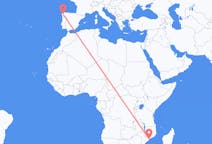Flyg från Quelimane, Moçambique till Santiago de Compostela, Spanien